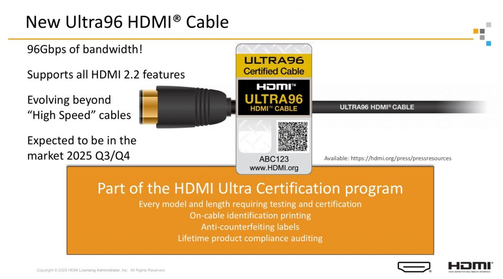 HDMI نسخه 2.2 معرفی شد .